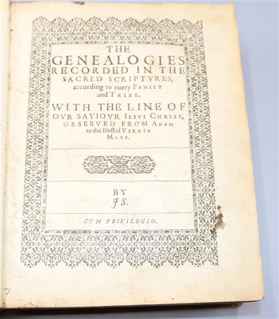The Holy Bible...woodblock frontispiece, London, Robert Barker & John Bill, 1634 (original calf binding worn and a.f)